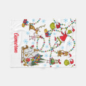 Classic Grinch | Grinch & Max mit Sleigh Fleecedecke (Vorderseite (Horizontal))