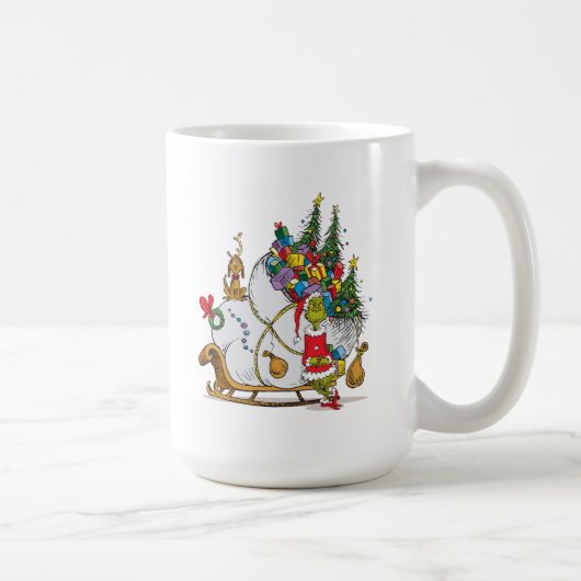 Classic Grinch | Grinch & Max mit Sleigh Kaffeetasse (Rechts)
