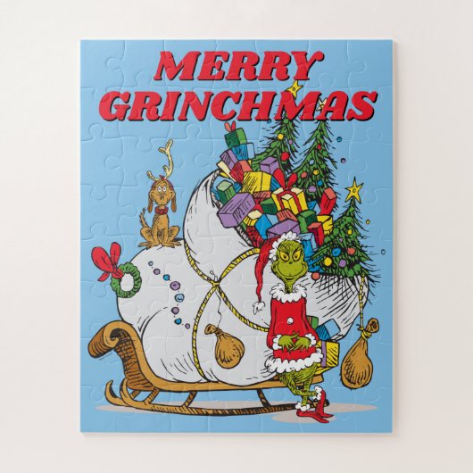 Classic Grinch | Grinch & Max mit Sleigh Puzzle (Vertikal)