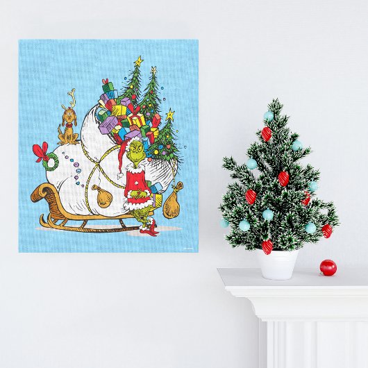 Classic Grinch | Grinch & Max Runaway Sleigh Leinwanddruck