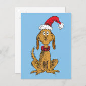 Classic Grinch | Max. Weihnachtsmannmütze Feiertagspostkarte (Vorne/Hinten)