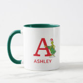 Classic Grinch | Name und Monogramm A Tasse (Links)