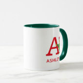 Classic Grinch | Name und Monogramm A Tasse (VorderseiteRechts)
