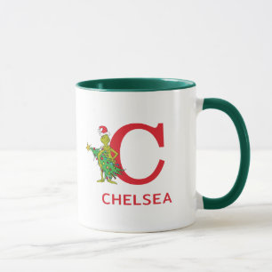 Classic Grinch   Name und Monogramm C Tasse