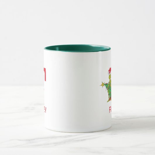 Classic Grinch | Name und Monogramm F Tasse (Zentrum)