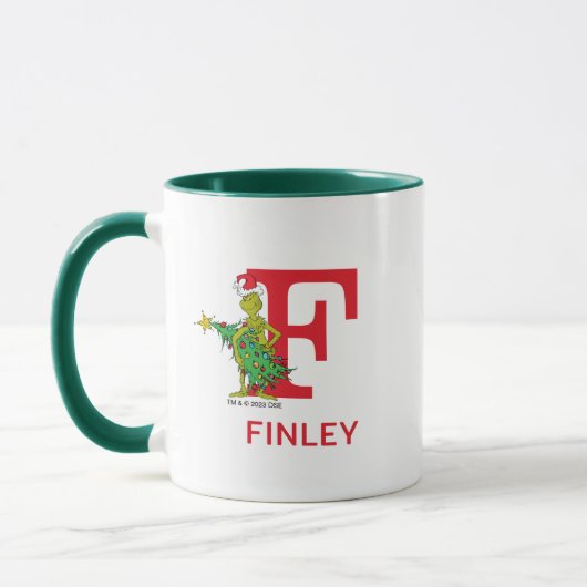 Classic Grinch | Name und Monogramm F Tasse (Links)