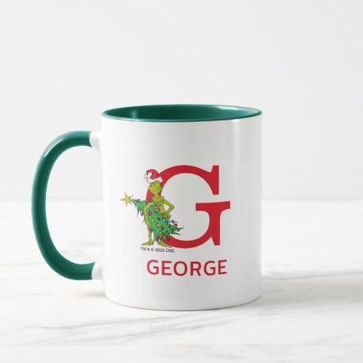 Classic Grinch | Name und Monogramm G Tasse (Links)