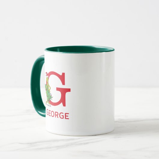 Classic Grinch | Name und Monogramm G Tasse (Vorderseite Links)