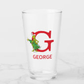 Classic Grinch | Name und Monogramm Glas (Vorderseite)