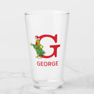 Classic Grinch   Name und Monogramm Glas