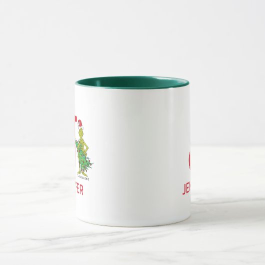 Classic Grinch | Name und Monogramm J Tasse (Zentrum)