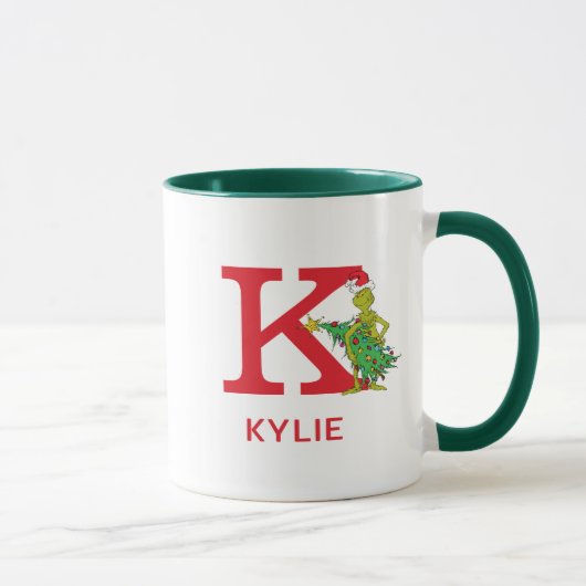 Classic Grinch | Name und Monogramm K Tasse (Rechts)