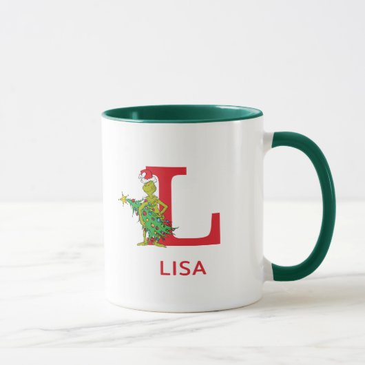 Classic Grinch | Name und Monogramm L Tasse (Rechts)