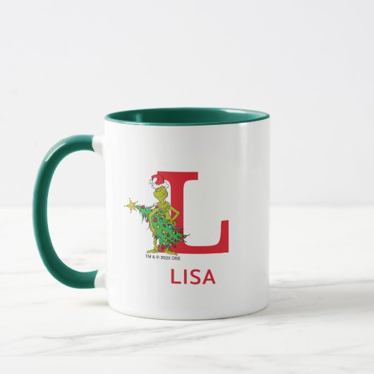 Classic Grinch | Name und Monogramm L Tasse (Links)