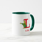 Classic Grinch | Name und Monogramm L Tasse (VorderseiteRechts)
