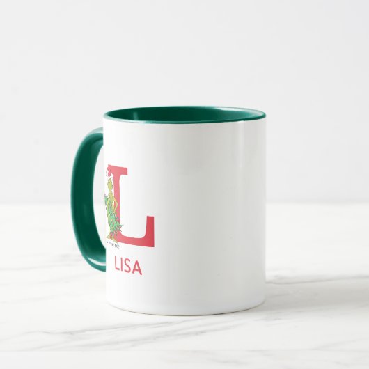 Classic Grinch | Name und Monogramm L Tasse (Vorderseite Links)