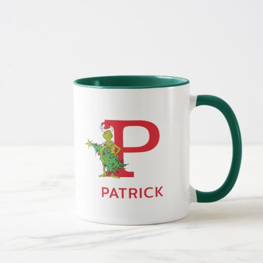 Classic Grinch | Name und Monogramm P Tasse (Rechts)