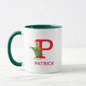 Classic Grinch | Name und Monogramm P Tasse (Links)
