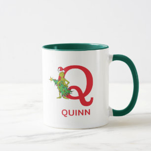 Classic Grinch   Name und Monogramm Q Tasse
