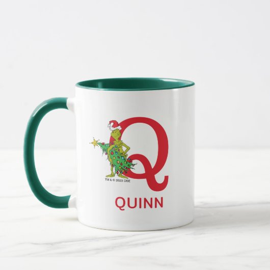 Classic Grinch | Name und Monogramm Q Tasse (Links)