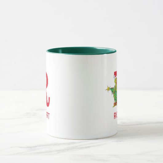 Classic Grinch | Name und Monogramm R Tasse (Zentrum)