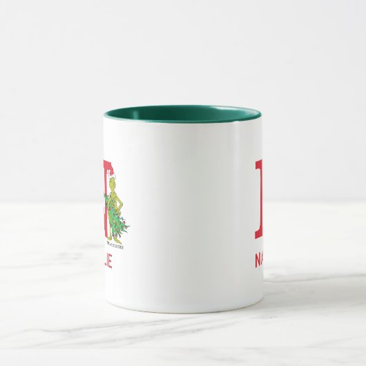 Classic Grinch | Name und Monogramm Tasse (Zentrum)