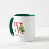 Classic Grinch | Name und Monogramm W Tasse (Vorderseite Links)
