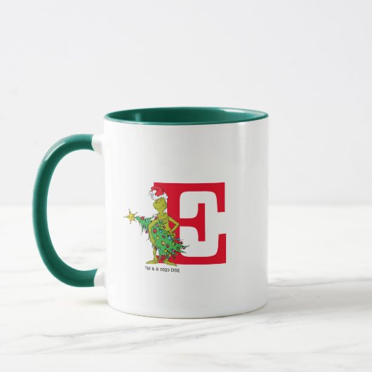 Classic Grinch | Naughty Monogram E Tasse (Links)