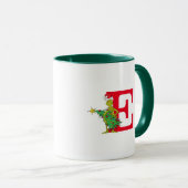 Classic Grinch | Naughty Monogram E Tasse (VorderseiteRechts)