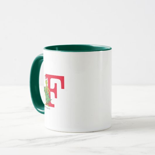 Classic Grinch | Naughty Monogram F Tasse (Vorderseite Links)