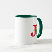 Classic Grinch | Naughty Monogram J Tasse (VorderseiteRechts)