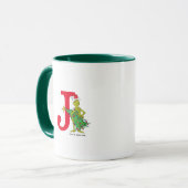 Classic Grinch | Naughty Monogram J Tasse (Vorderseite Links)