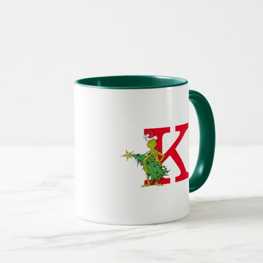 Classic Grinch | Naughty Monogram K Tasse (VorderseiteRechts)