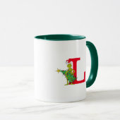 Classic Grinch | Naughty Monogram L Tasse (VorderseiteRechts)