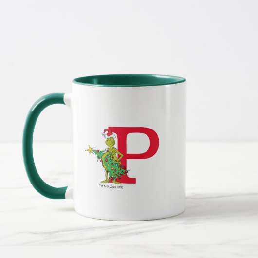Classic Grinch | Naughty Monogram P Tasse (Links)