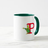 Classic Grinch | Naughty Monogram P Tasse (VorderseiteRechts)