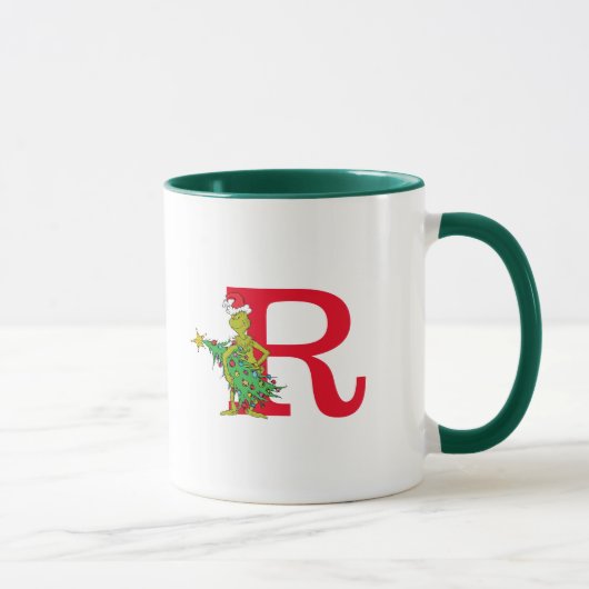 Classic Grinch | Naughty Monogram R Tasse (Rechts)