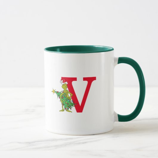 Classic Grinch | Naughty Monogram V Tasse (Rechts)
