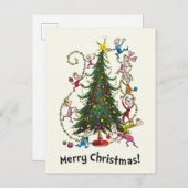 Classic Grinch | Weihnachtsbaum Feiertagspostkarte (Vorne/Hinten)