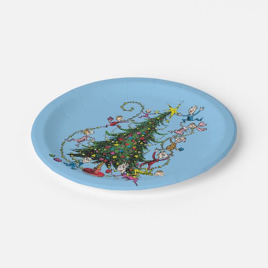 Classic Grinch | Weihnachtsbaum Pappteller (Schrägansicht)