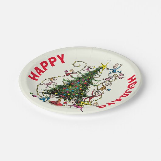 Classic Grinch | Weihnachtsbaum Pappteller (Schrägansicht)