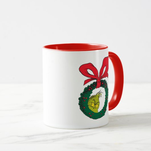 Classic Grinch | Weihnachtskranz Tasse (VorderseiteRechts)