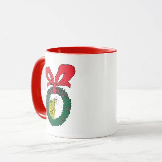 Classic Grinch | Weihnachtskranz Tasse (Vorderseite Links)