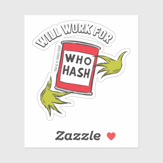 Classic Grinch | Wird funktionieren für wen Hash-Z Aufkleber (Blatt)