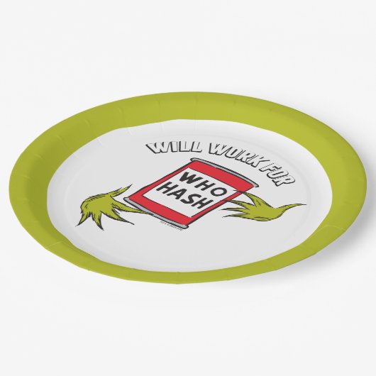 Classic Grinch | Wird funktionieren für wen Hash-Z Pappteller (Schrägansicht)