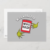 Classic Grinch | Wird funktionieren für wen Hash-Z Postkarte (Vorne/Hinten)