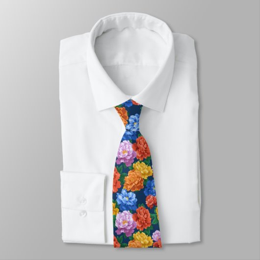 Classic Groomsmen Peonies Floral Krawatte (Gebunden)