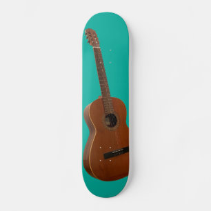 Classic Guitar Art Print auf Pool Green Skateboard