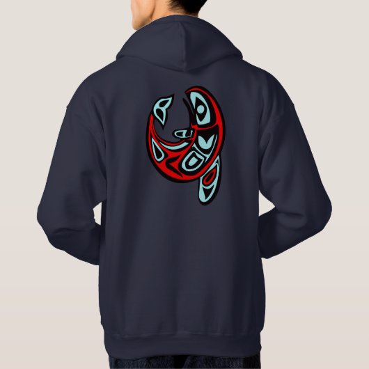 Classic Haida Orca Totem Tattoo Killer Whale Kunst Hoodie (Rückseite)