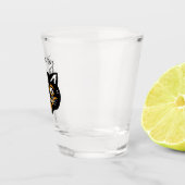 Classic Halloween Black Orange Cat Face Schnapsglas (Rechts)